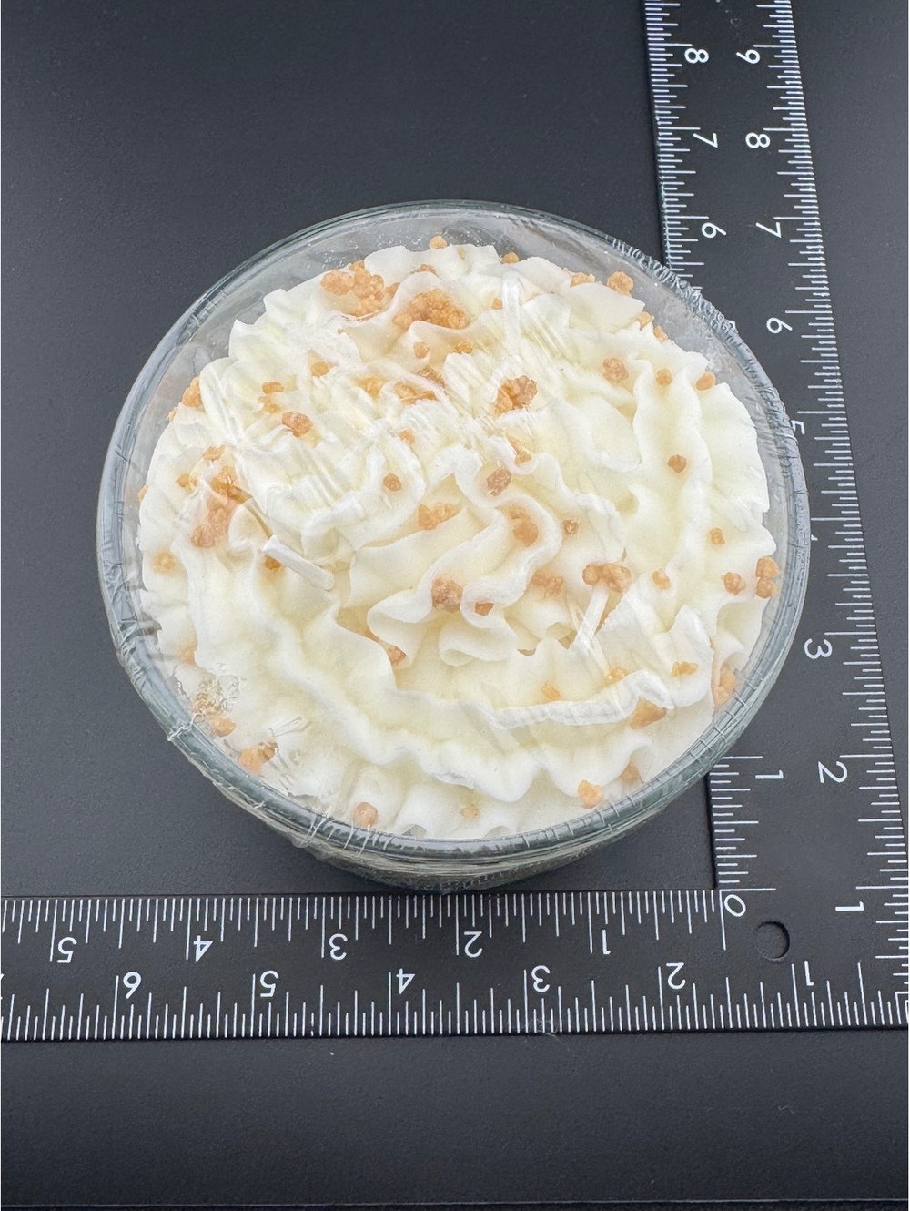 Cream Green Lemon Orange Scented Candle in Glass Jar 3 Wick - Picture 4 of 5